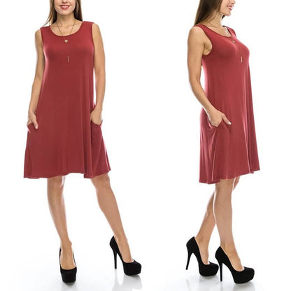 Sleeveless Tunic Dress with Pockets - Assorted Sizes DailySale