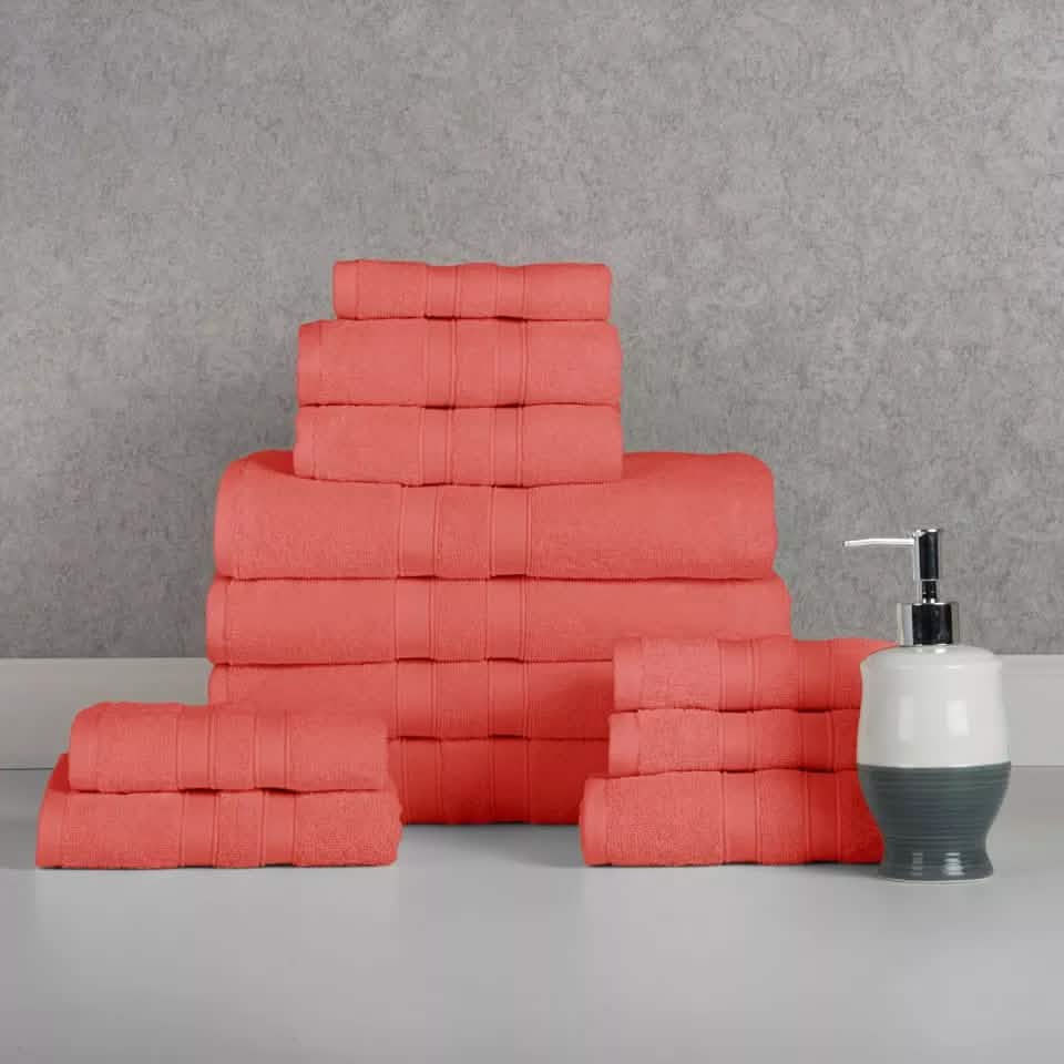 12-Piece: Bibb Home Egyptian Cotton Towel Set DailySale