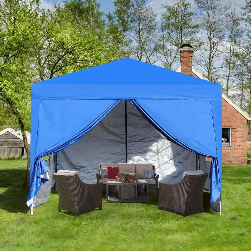 Outdoor 10X10 Ft. Pop Up Gazebo Canopy Tent with Removable Sidewall with Zipper DailySale