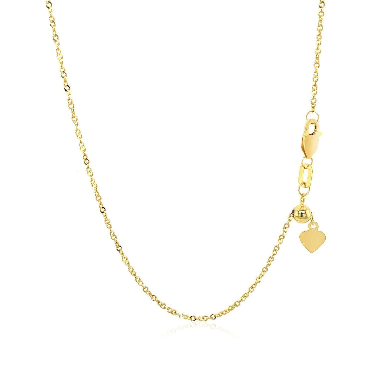 14k Yellow Gold Singapore Style Adjustable Chain (1.40 mm) Bids.com