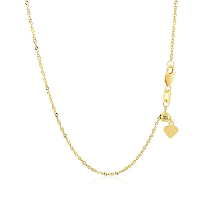 14k Yellow Gold Singapore Style Adjustable Chain (1.40 mm) Bids.com