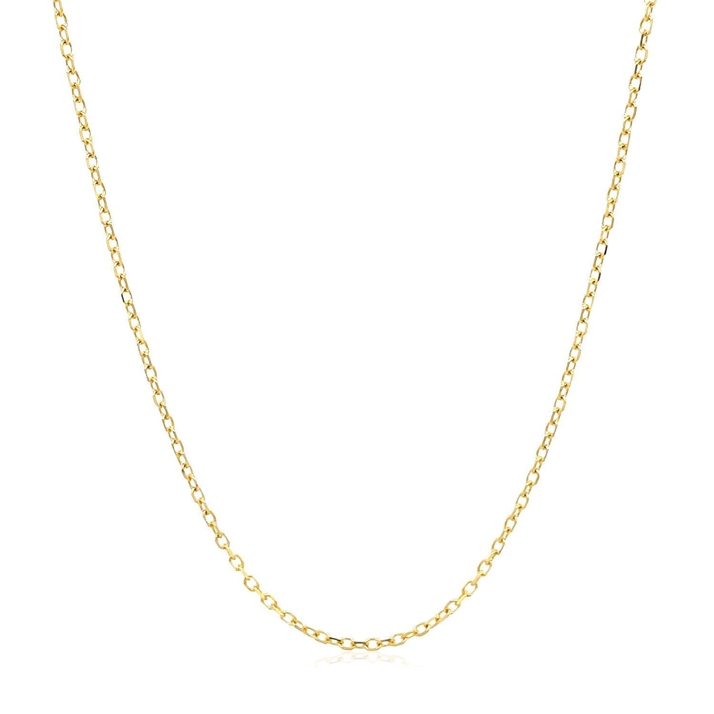 14k Yellow Gold Faceted Cable Link Chain 1.3mm Bids.com