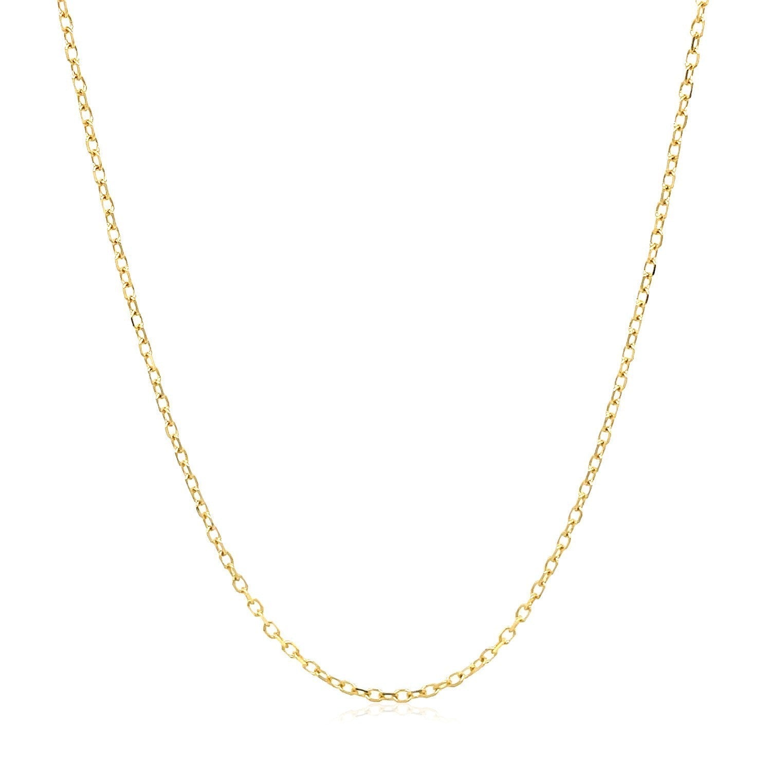14k Yellow Gold Faceted Cable Link Chain 1.3mm Bids.com