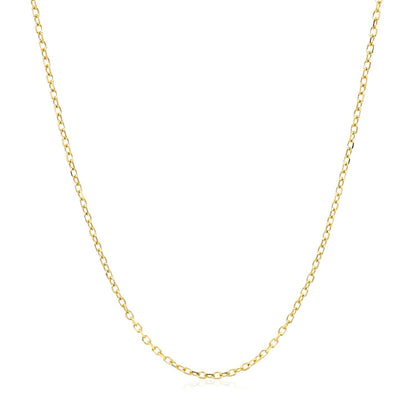 14k Yellow Gold Faceted Cable Link Chain 1.3mm Bids.com