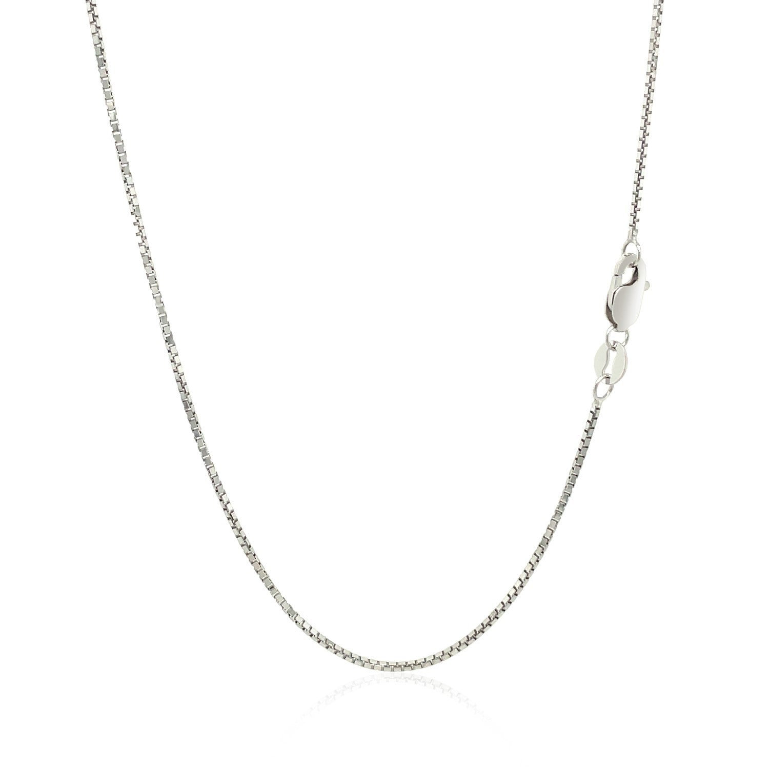 14k White Gold Octagonal Box Chain (1.00 mm) Bids.com