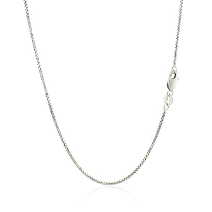 14k White Gold Octagonal Box Chain (1.00 mm) Bids.com