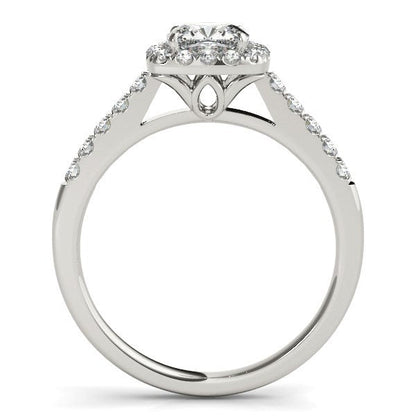 14k White Gold Square Outer Shape Round Diamond Engagement Ring (3/4 cttw) Bids.com