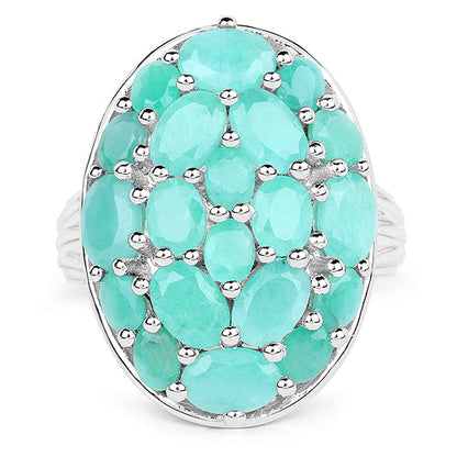 5.48 Carat Genuine Emerald .925 Sterling Silver Ring Bids.com