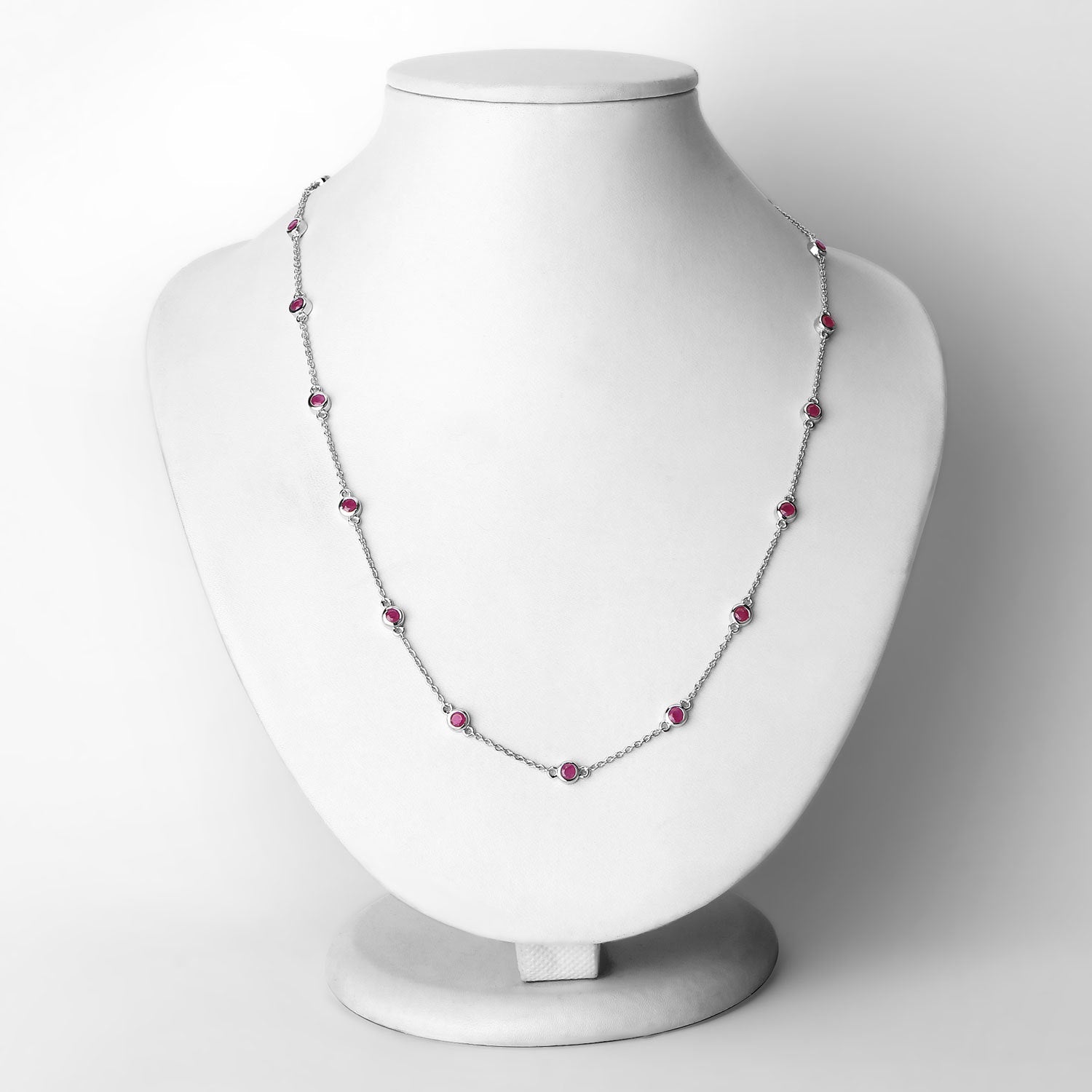 2.34 Carat Genuine Ruby .925 Sterling Silver Necklace Bids.com