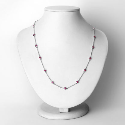 2.34 Carat Genuine Ruby .925 Sterling Silver Necklace Bids.com