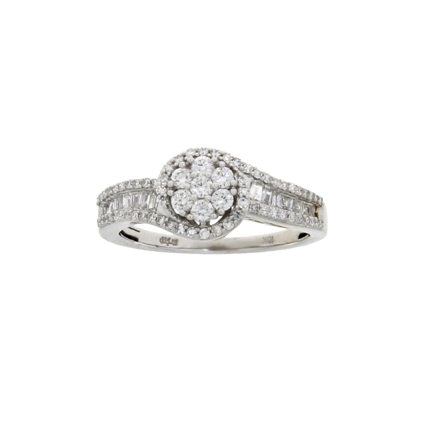 Genuine .50ct Diamond Eng Only 10KT White Gold Bids.com