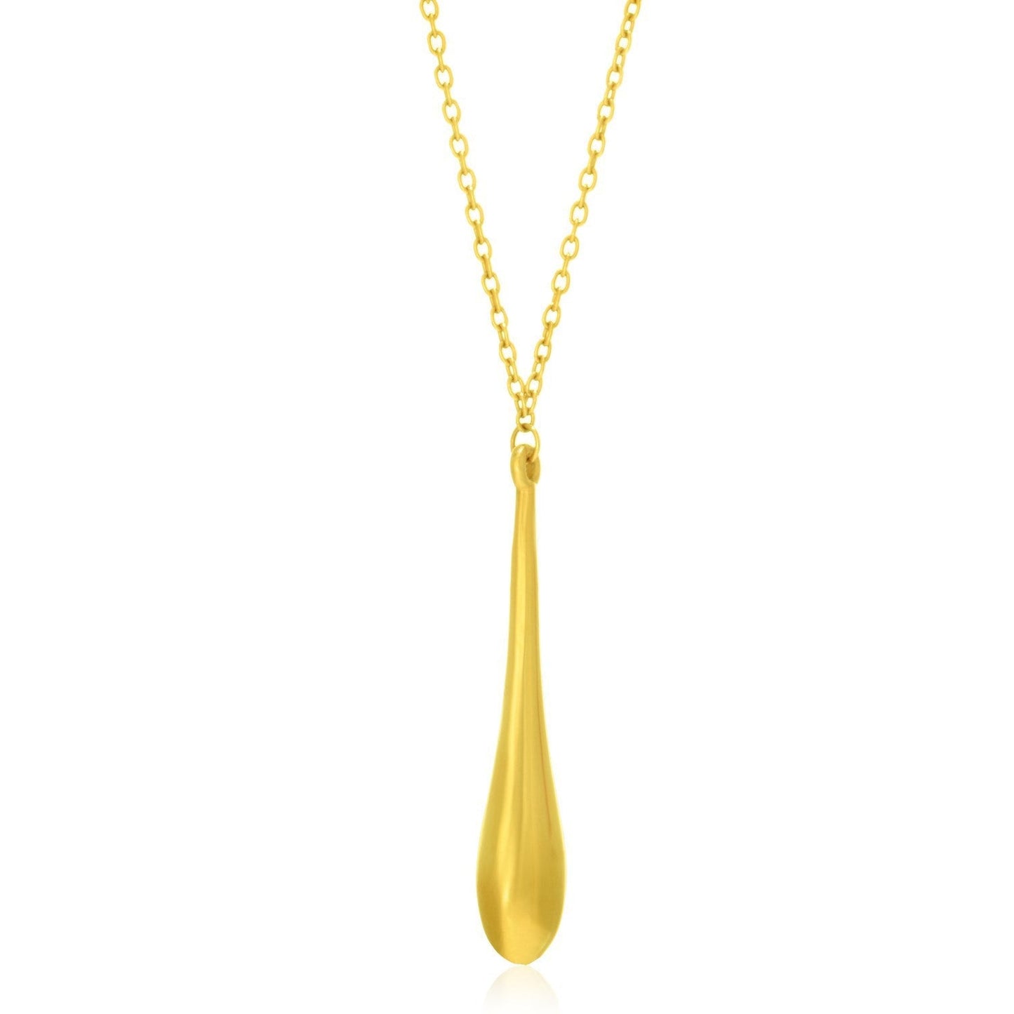 14k Yellow Gold Teardrop Shape Long Pendant Bids.com