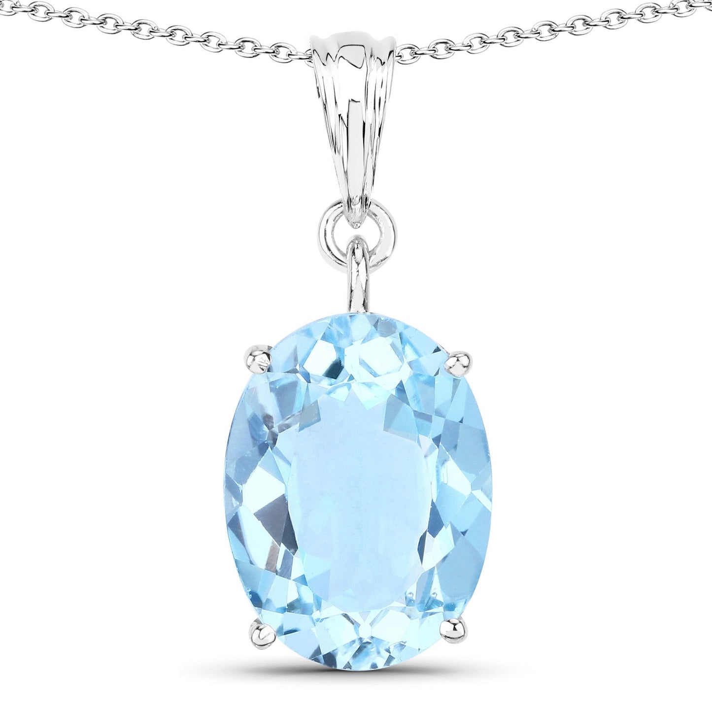 11.25 Carat Genuine Swiss Blue Topaz .925 Sterling Silver Pendant Bids.com