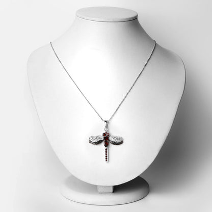 2.29 Carat Genuine Garnet and White Topaz .925 Sterling Silver Pendant Bids.com