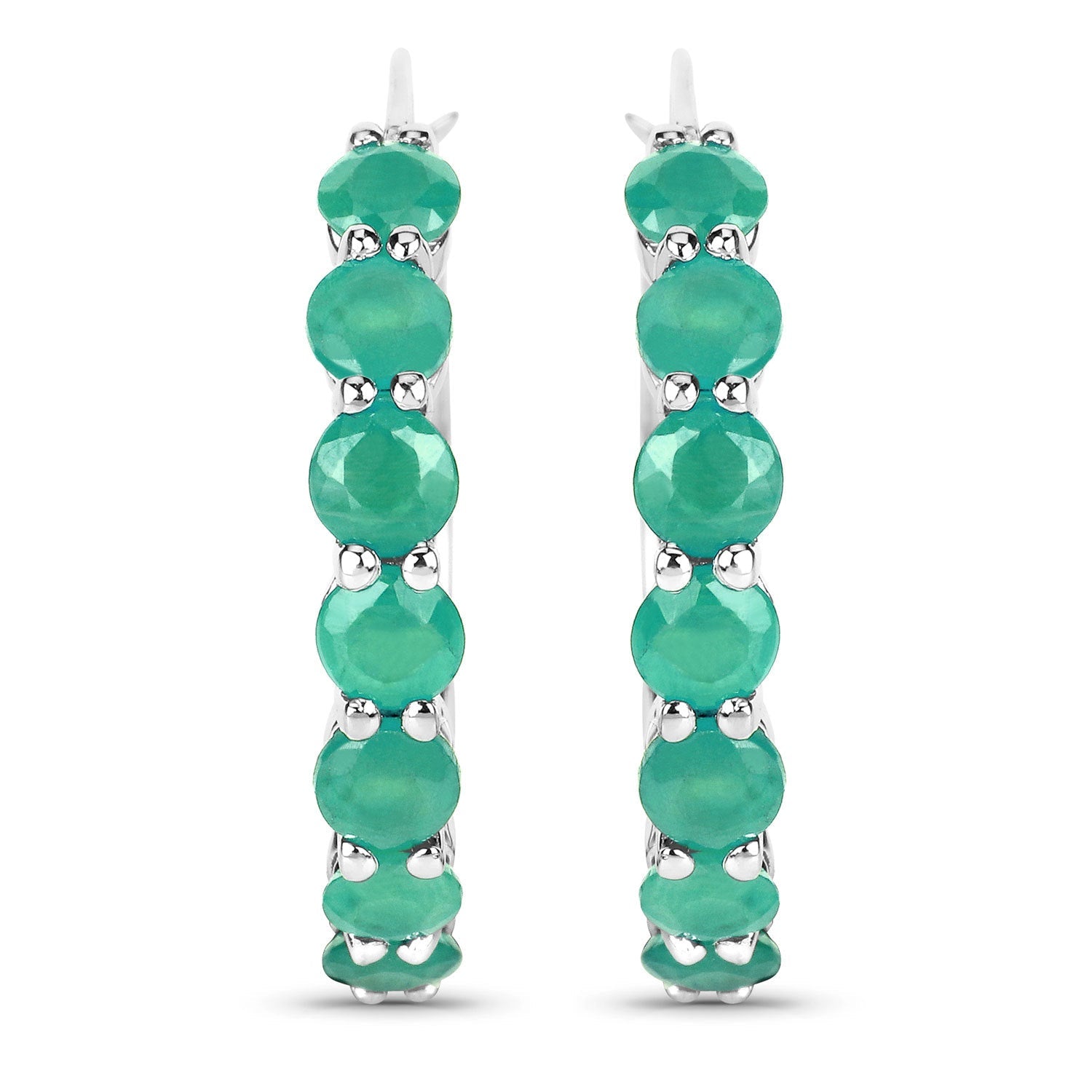 2.38 Carat Genuine Emerald .925 Sterling Silver Earrings Bids.com