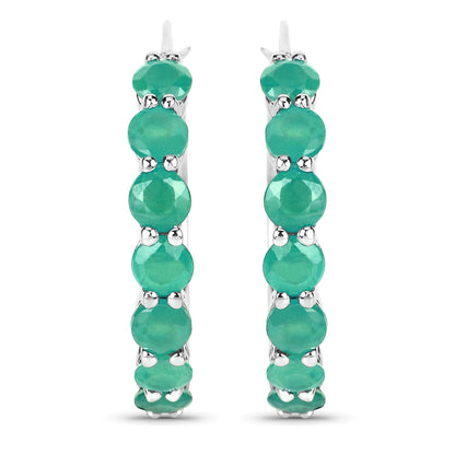 2.38 Carat Genuine Emerald .925 Sterling Silver Earrings Bids.com