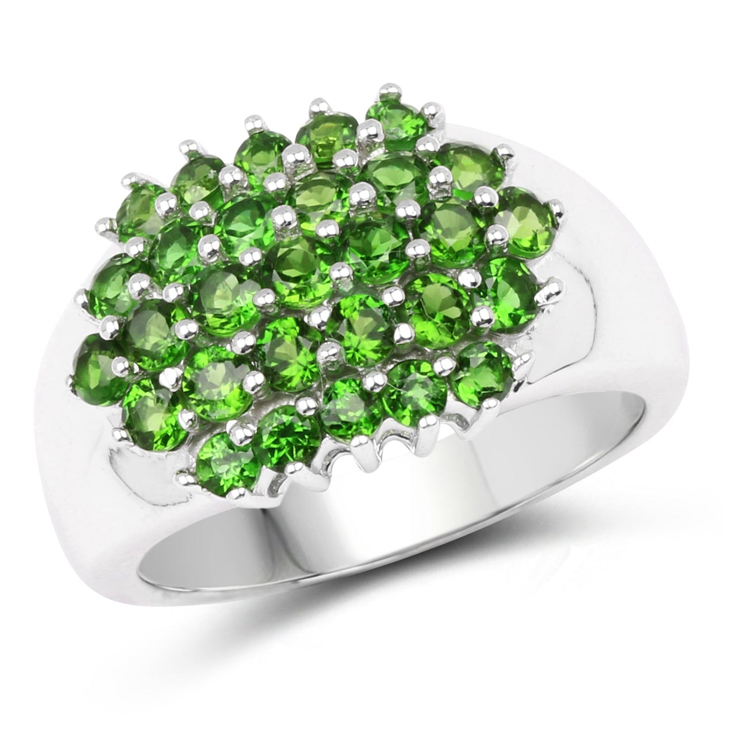 1.93 Carat Genuine Chrome Diopside .925 Sterling Silver Ring Bids.com