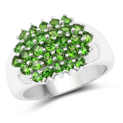1.93 Carat Genuine Chrome Diopside .925 Sterling Silver Ring Bids.com