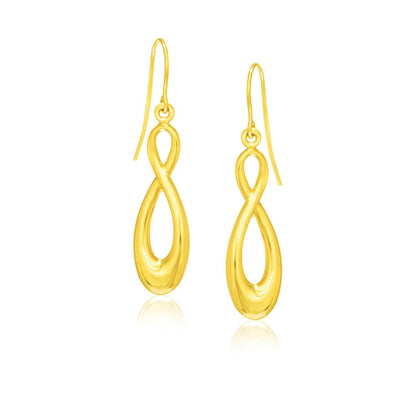 14k Yellow Gold Polished Earrings in Infinity Design Bids.com