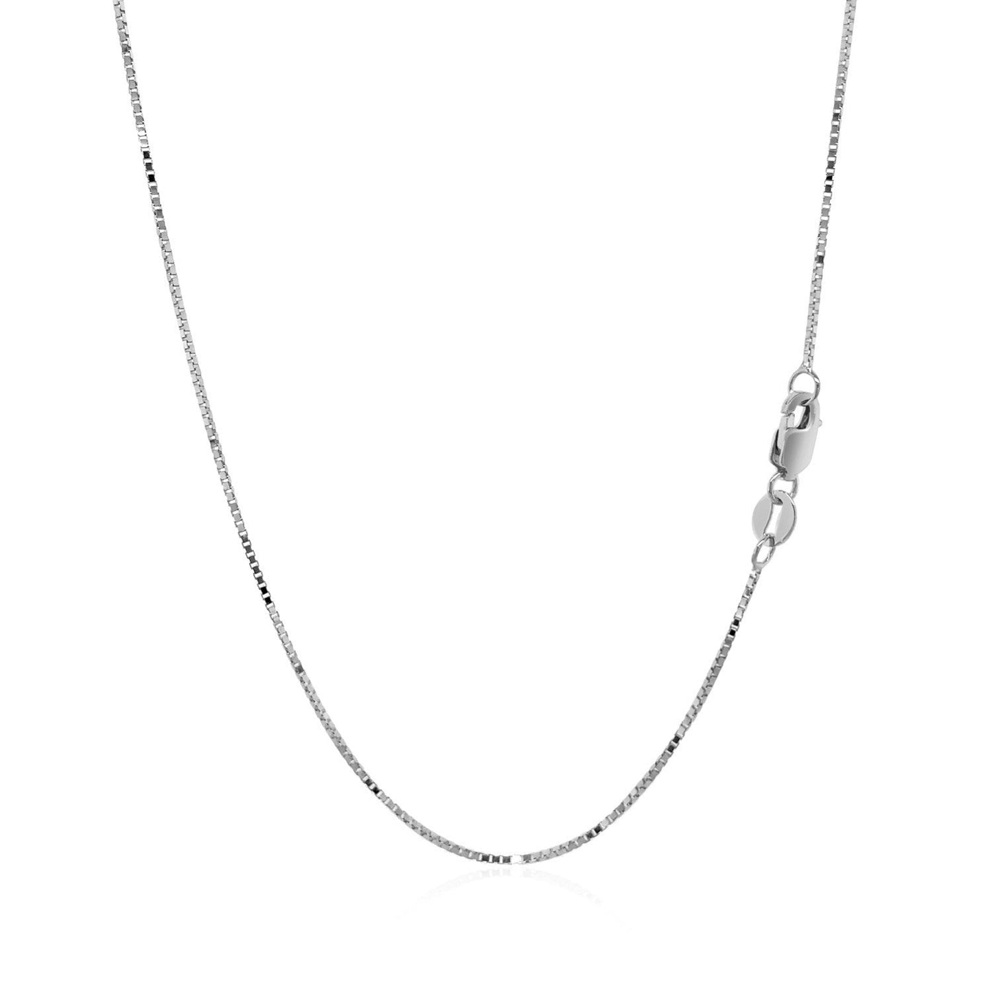 14k White Gold Classic Box Chain 0.7mm Bids.com