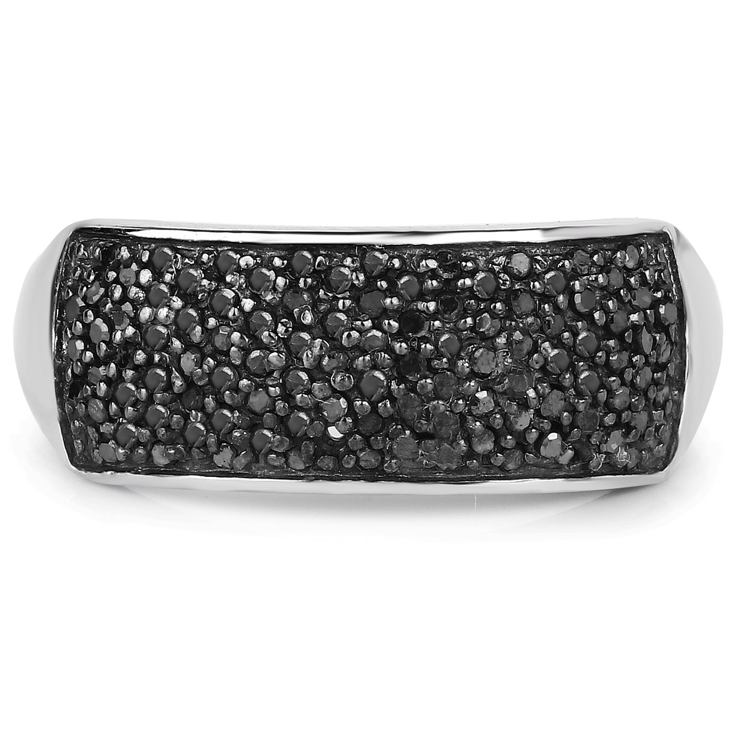 0.43 Carat Genuine Black Diamond .925 Sterling Silver Ring Bids.com