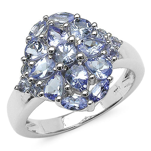 1.74 Carat Genuine Tanzanite .925 Sterling Silver Ring Bids.com