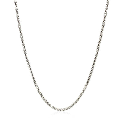 Rhodium Plated 1.8mm Sterling Silver Popcorn Style Chain Bids.com