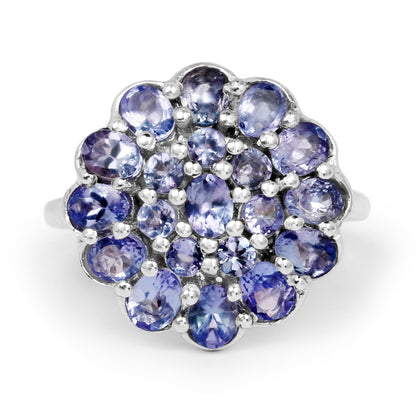2.70 Carat Genuine Tanzanite .925 Sterling Silver Ring Bids.com