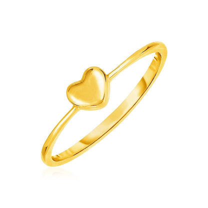 14k Yellow Gold Ring with Puffed Heart Bids.com