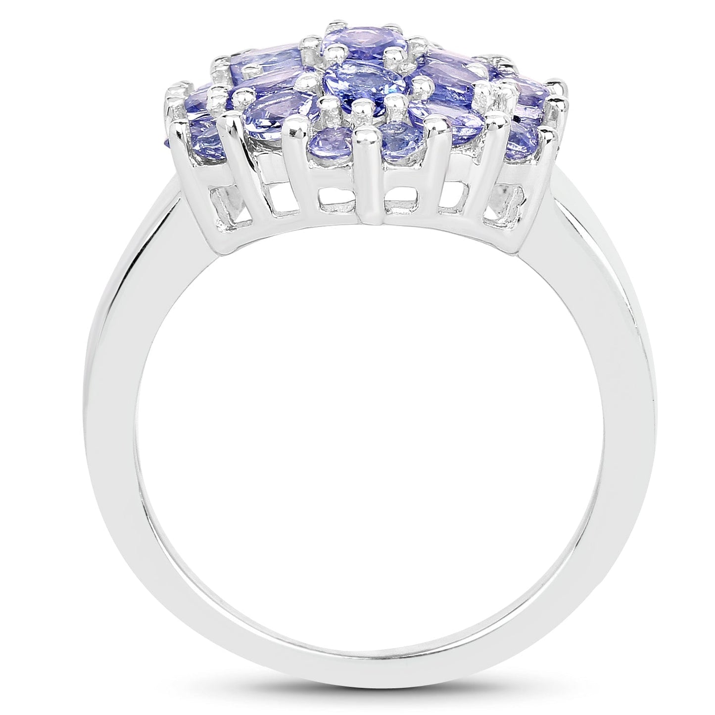 2.03 Carat Genuine Tanzanite .925 Sterling Silver Ring Bids.com