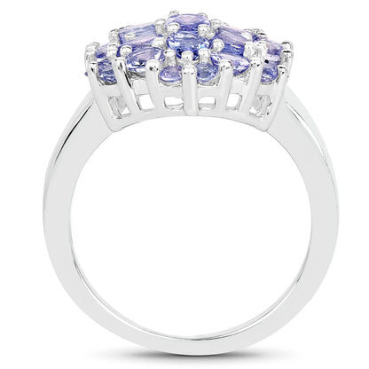 2.03 Carat Genuine Tanzanite .925 Sterling Silver Ring Bids.com