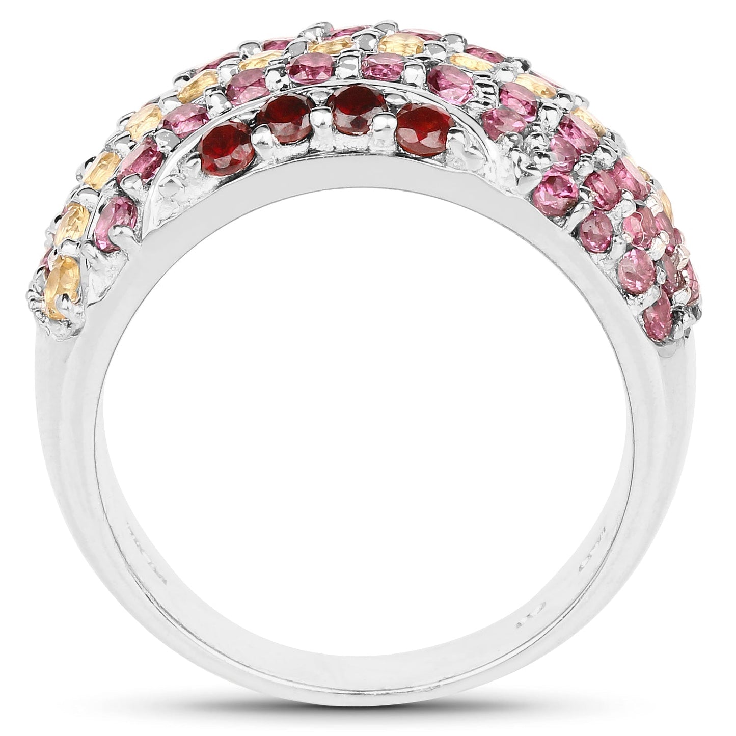 2.35 Carat Genuine Multi Stone .925 Sterling Silver Ring Bids.com