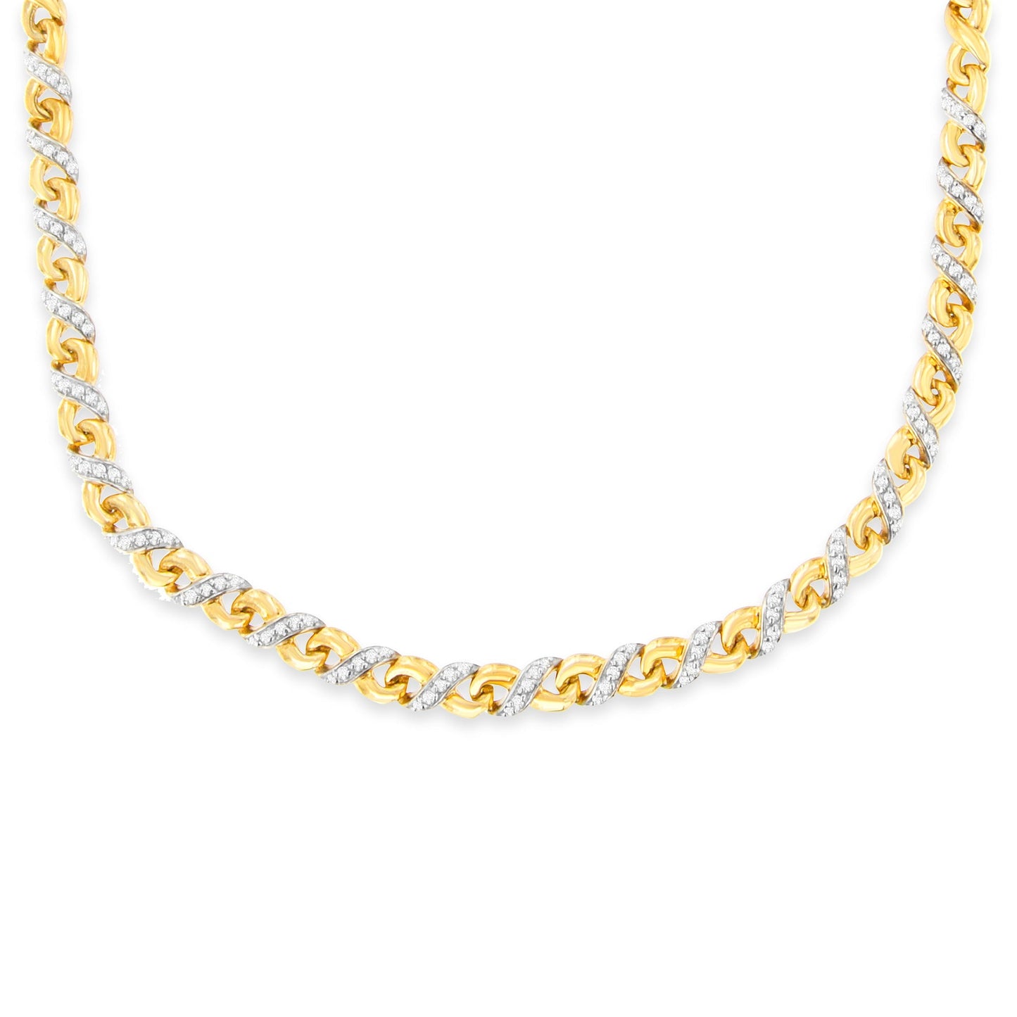 10K Yellow Gold 1 cttw Diamond Riviera Statement Pendant Necklace (J-K, I2-I3) Bids.com