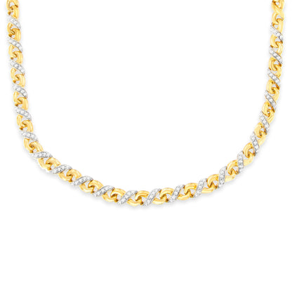 10K Yellow Gold 1 cttw Diamond Riviera Statement Pendant Necklace (J-K, I2-I3) Bids.com