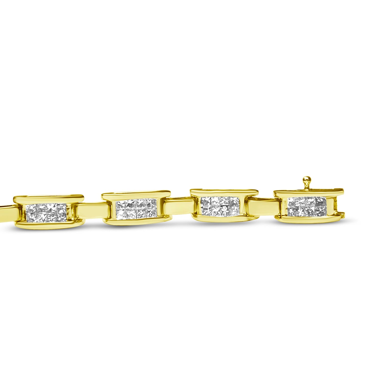 14K Yellow Gold Princess-Cut Diamond Links of Love Bracelet (2.00 cttw, H-I Color, SI2-I1 Clarity) Bids.com