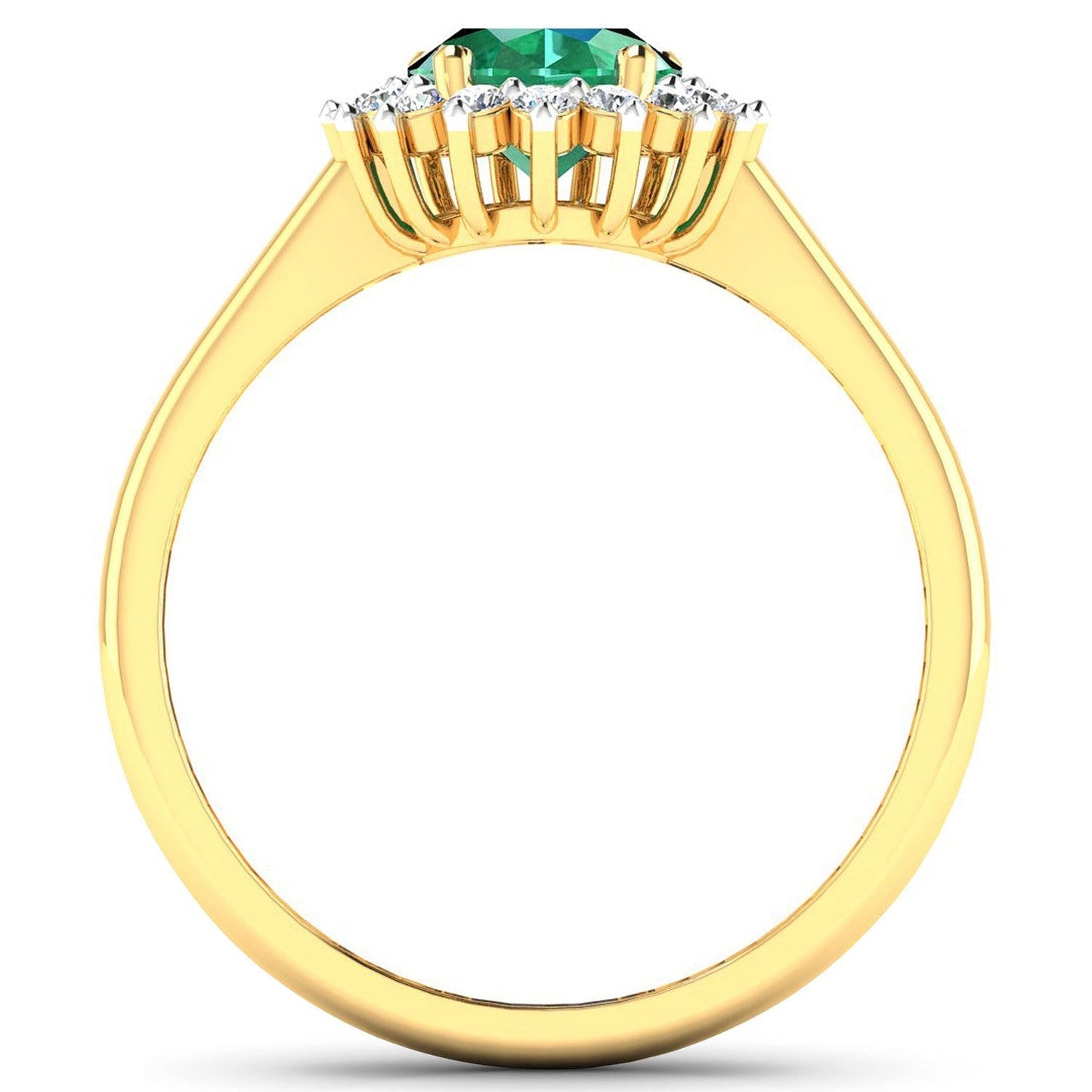 1.87 Carat Genuine Zambian Emerald and White Diamond 14K Yellow Gold Ring Bids.com