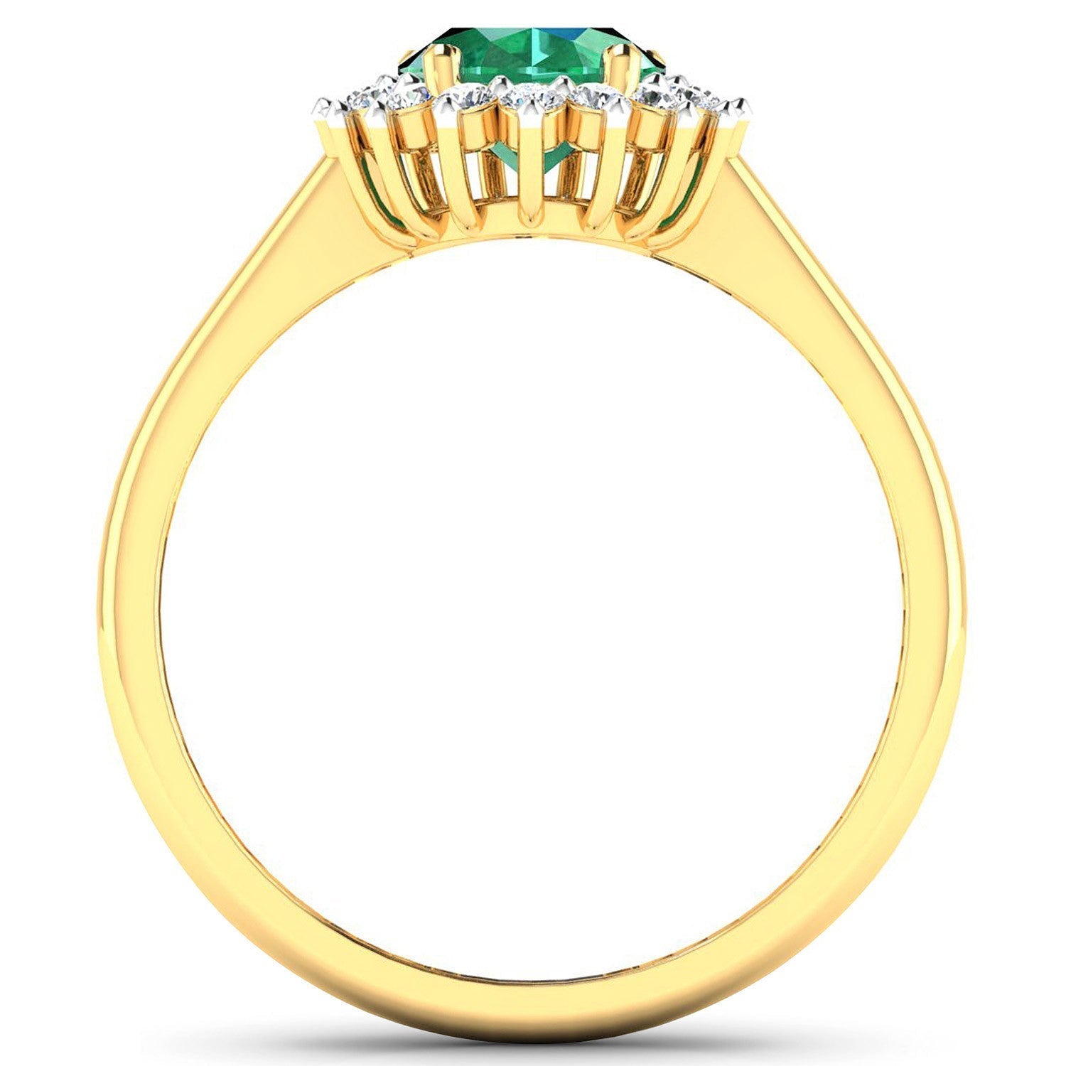 1.87 Carat Genuine Zambian Emerald and White Diamond 14K Yellow Gold Ring Bids.com