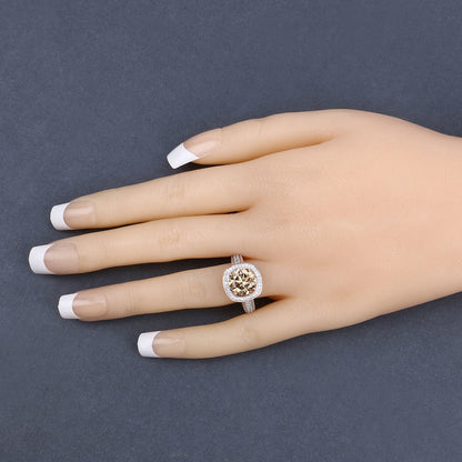 IGI Certified 3.01 Carat Genuine Brown Diamond Center and 0.52cttw White Diamond 18K Rose Gold Ring (3.53cttw) Bids.com