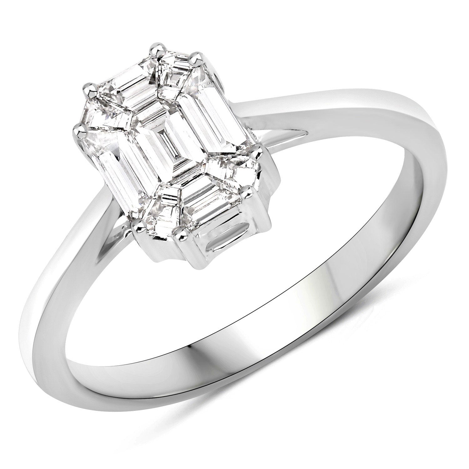 0.48 Carat Genuine White Diamond 18K White Gold Ring Bids.com