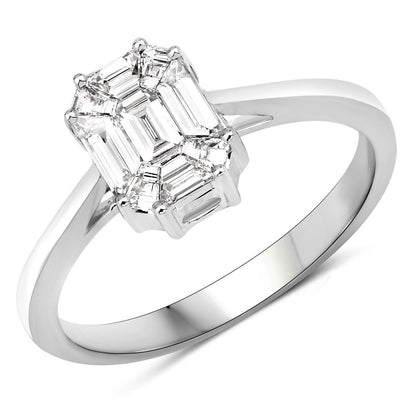 0.48 Carat Genuine White Diamond 18K White Gold Ring Bids.com