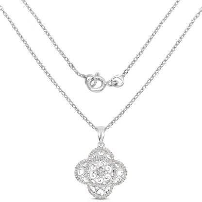 0.57 Carat Genuine White Diamond .925 Sterling Silver Pendant Bids.com