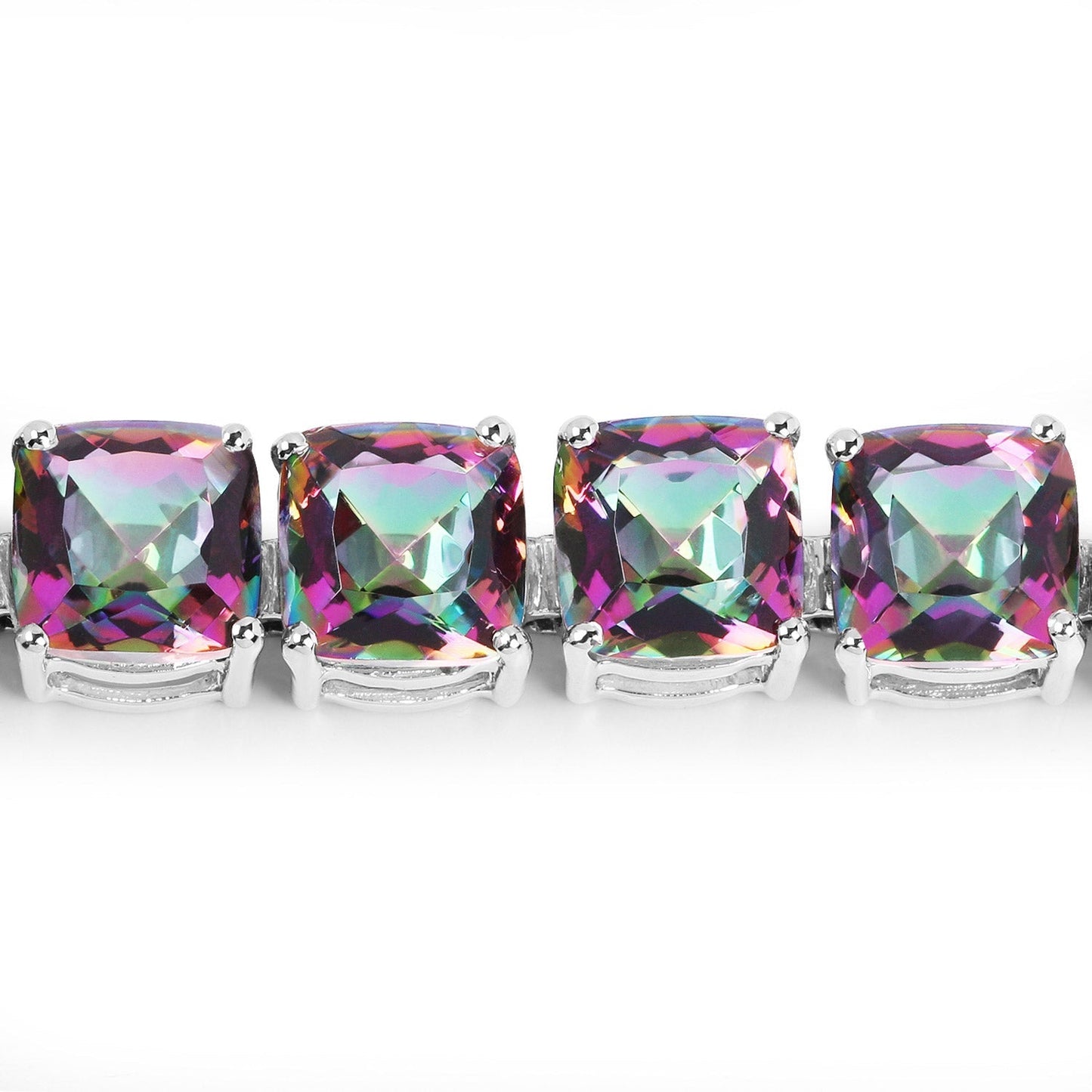 48.93 Carat Genuine Rainbow Quartz .925 Sterling Silver Bracelet Bids.com