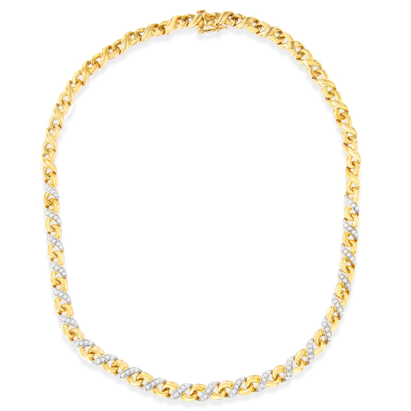 10K Yellow Gold 1 cttw Diamond Riviera Statement Pendant Necklace (J-K, I2-I3) Bids.com