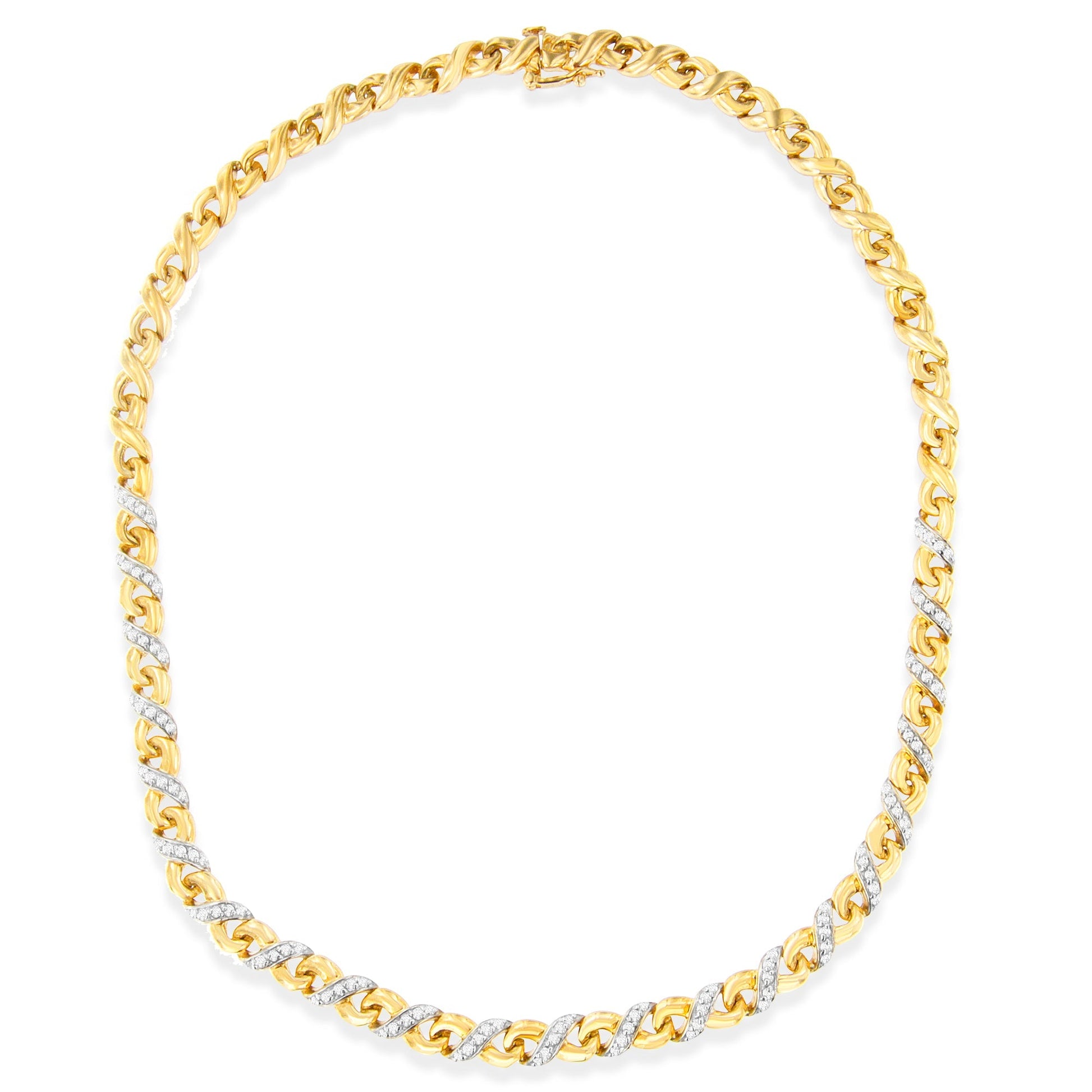 10K Yellow Gold 1 cttw Diamond Riviera Statement Pendant Necklace (J-K, I2-I3) Bids.com