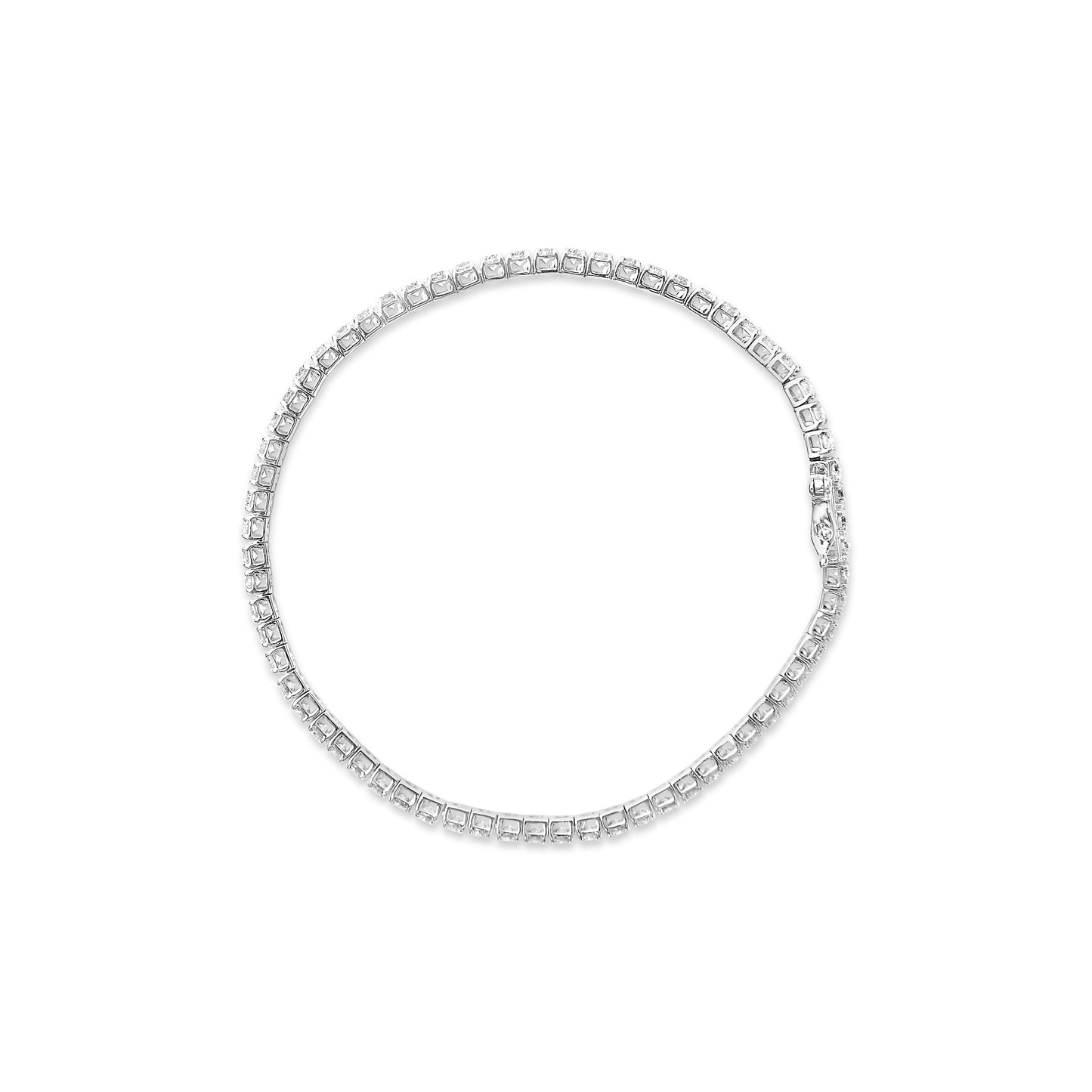 14K White Gold 4.0 Cttw Classic Lab-Grown Diamond Tennis Bracelet (F-G Color, VS2-SI1 Clarity) - 7" Inches Bids.com