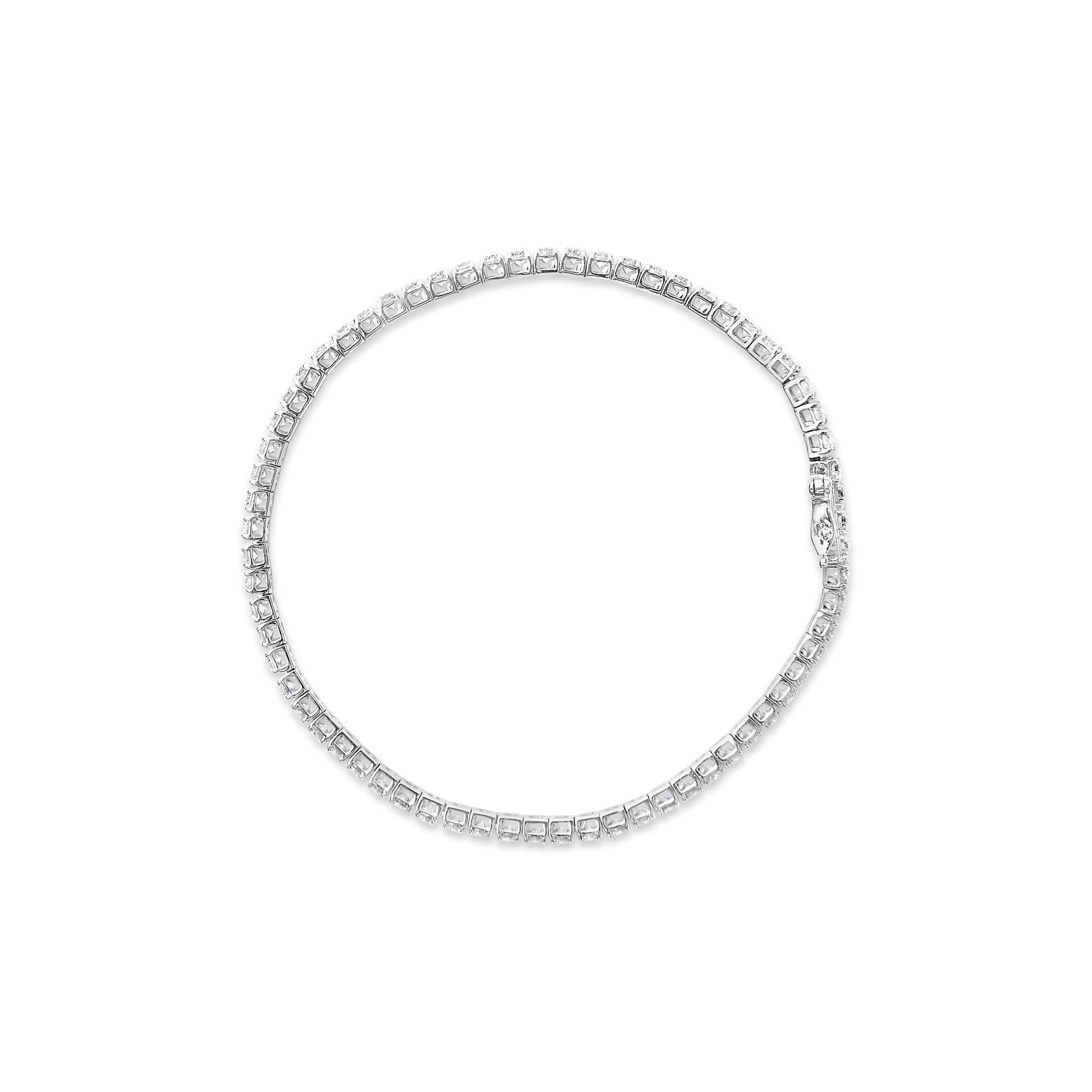 14K White Gold 4.0 Cttw Classic Lab-Grown Diamond Tennis Bracelet (F-G Color, VS2-SI1 Clarity) - 7" Inches Bids.com