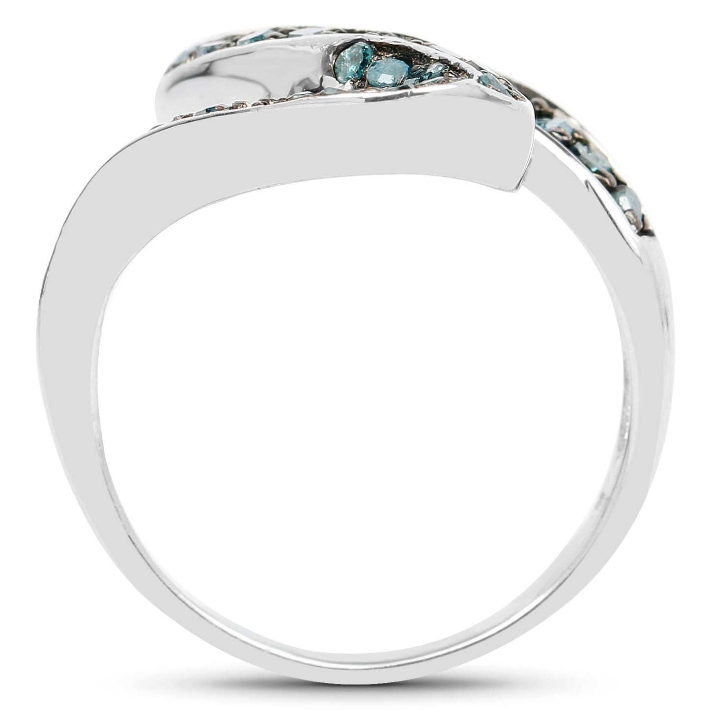 0.76 Carat Genuine Blue Diamond .925 Sterling Silver Ring Bids.com