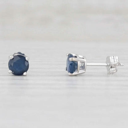 1ctw Blue Sapphire Stud Earrings 14k White Gold September Birthstone Solitaire DailySale