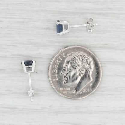 1ctw Blue Sapphire Stud Earrings 14k White Gold September Birthstone Solitaire DailySale