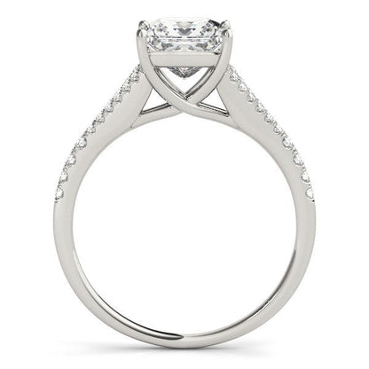 14k White Gold Princess Cut Split Shank Diamond Engagement Ring (1 1/8 cttw) Bids.com